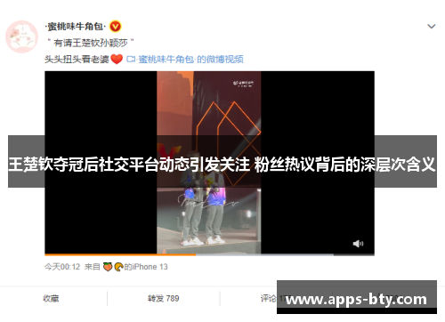 王楚钦夺冠后社交平台动态引发关注 粉丝热议背后的深层次含义