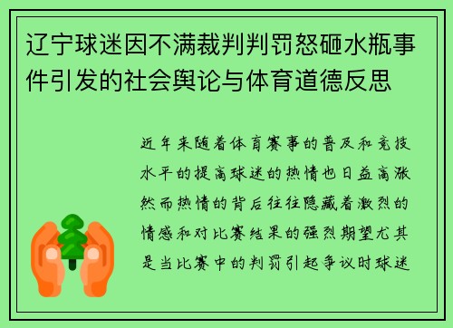 辽宁球迷因不满裁判判罚怒砸水瓶事件引发的社会舆论与体育道德反思