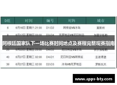 阿根廷国家队下一场比赛时间地点及赛程完整观赛指南 阿根廷国家队下一场比赛时间地点及赛程完整观赛指南