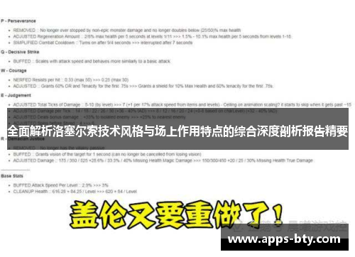 全面解析洛塞尔索技术风格与场上作用特点的综合深度剖析报告精要 全面解析洛塞尔索技术风格与场上作用特点的综合深度剖析报告精要